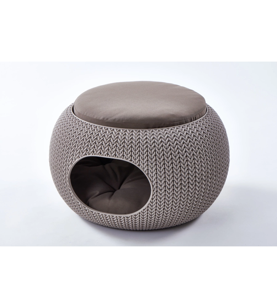 CUCCIA PER CANI E GATTI KETER "COZY" CHIUSA A 2 PIANI IN RESINA COLORE BEIGE, 57X58X24 CM